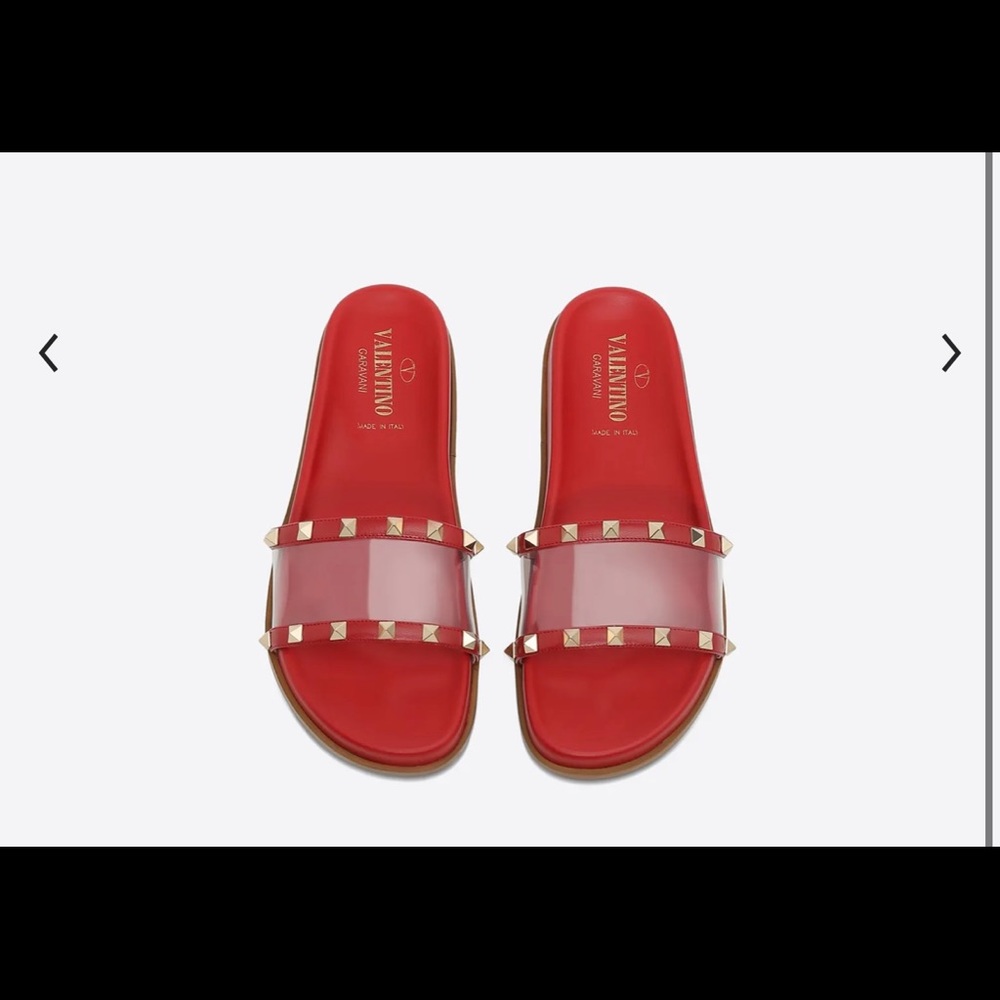 VALENTINO PVC Rockstud Pool Slide
